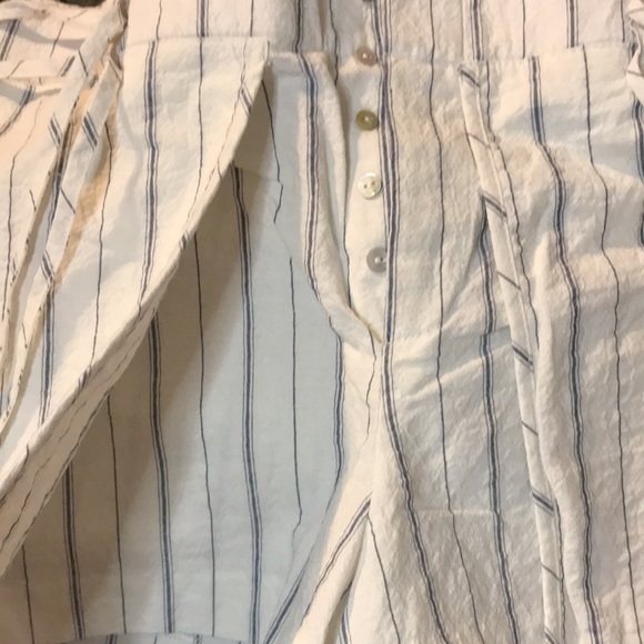 Zara cloth blue pin stripped shorts with draw strings Size S - Picture 4 of 6